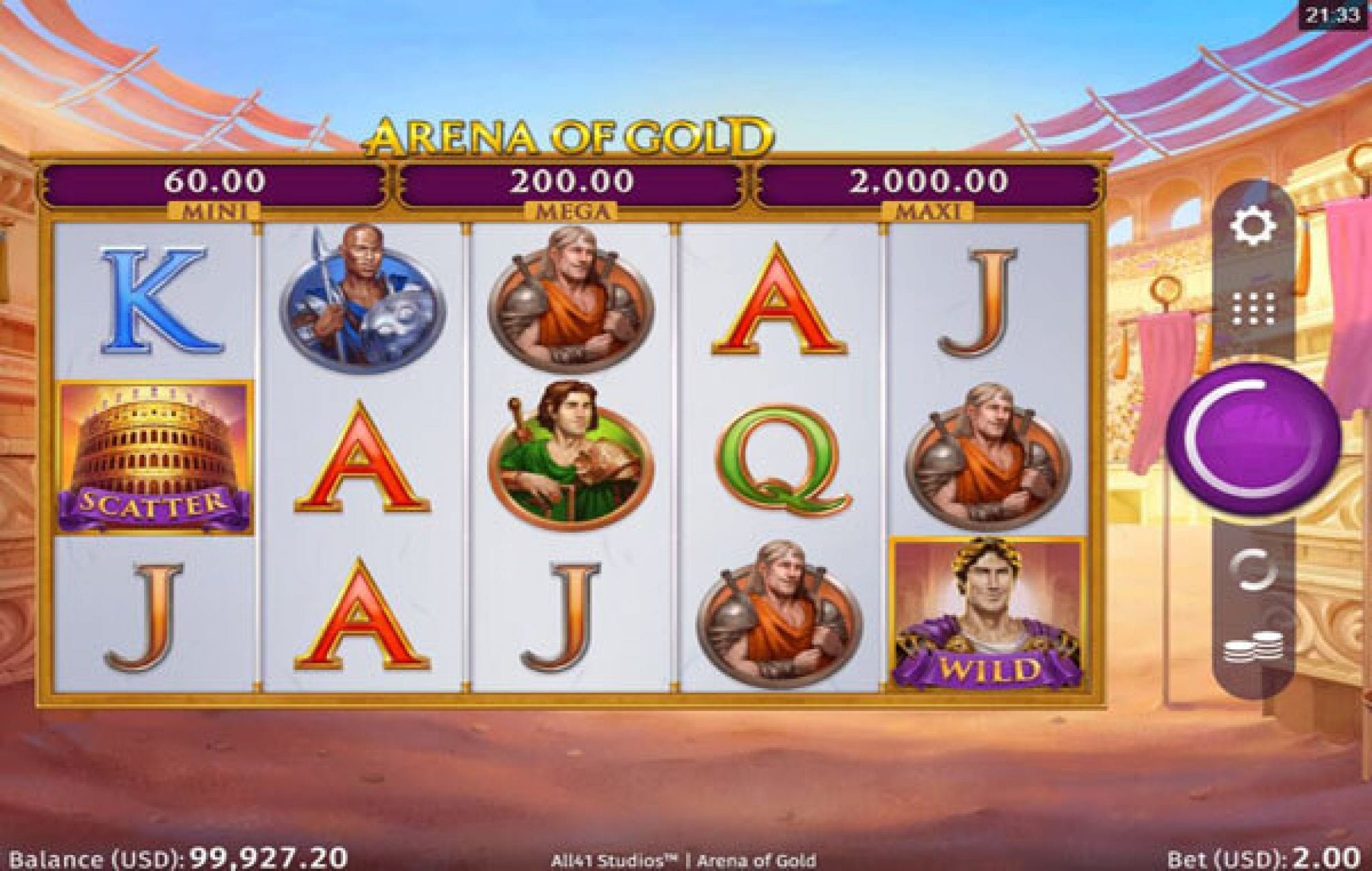 Arena of Gold - An Ancient Roman Themed Slot Machine